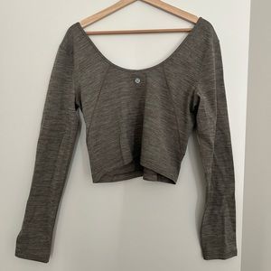 Lululemon Align Long Sleeve in color Heathered rover.
